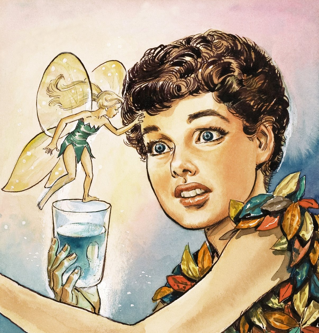 Peter Pan og Klokkeblomst, illustration fra 