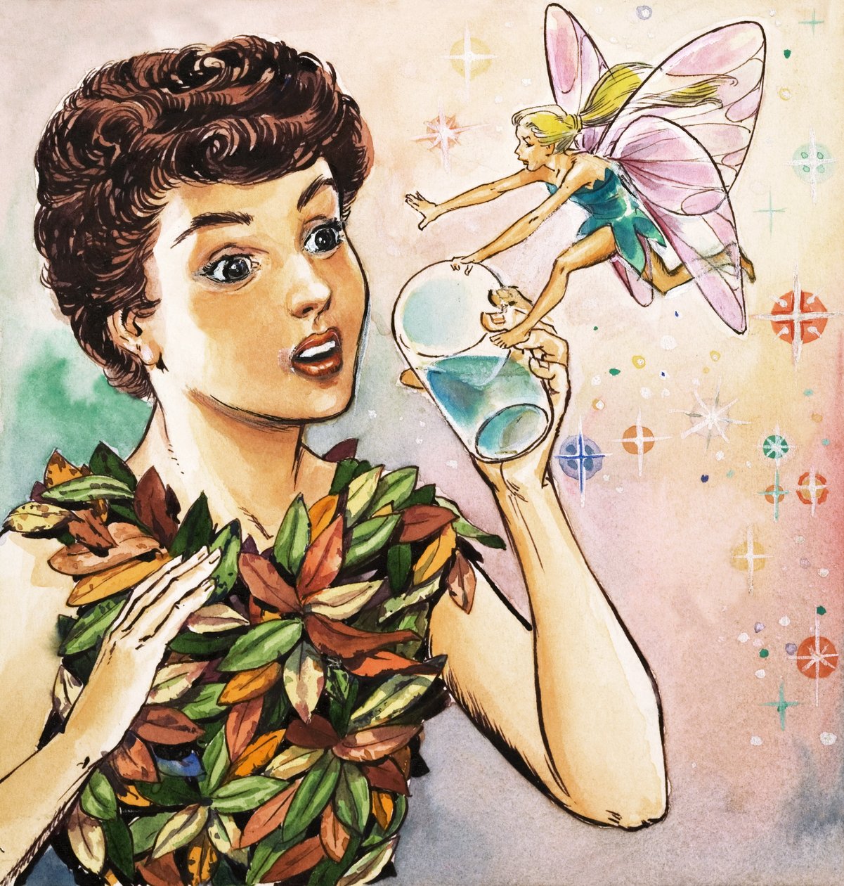 Klokkeblomst advarer Peter Pan, illustration fra 