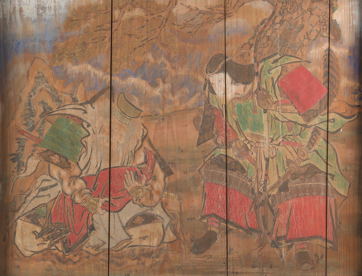 Empress Jingu, Her Minister Takenochi no Sukune, and an Infant the Future Emperor Ojin, 1898. af Nagano Yasunosuke