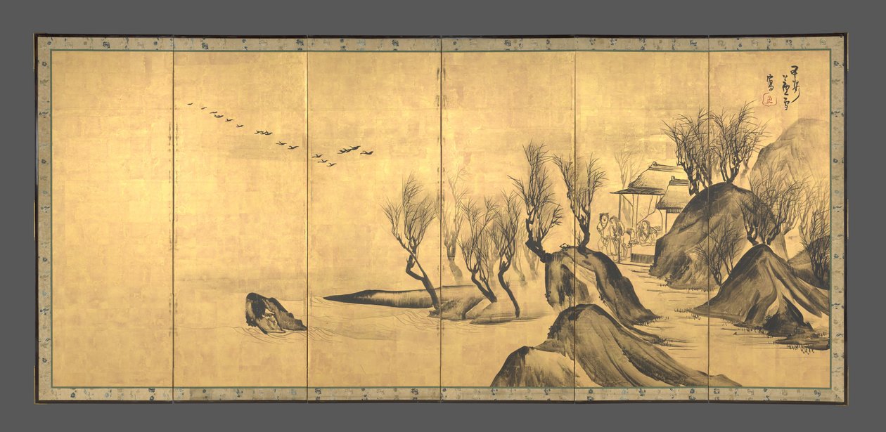 Landskaber med de kinesiske lærde Su Shi og Tao Qian af Nagasawa Rosetsu