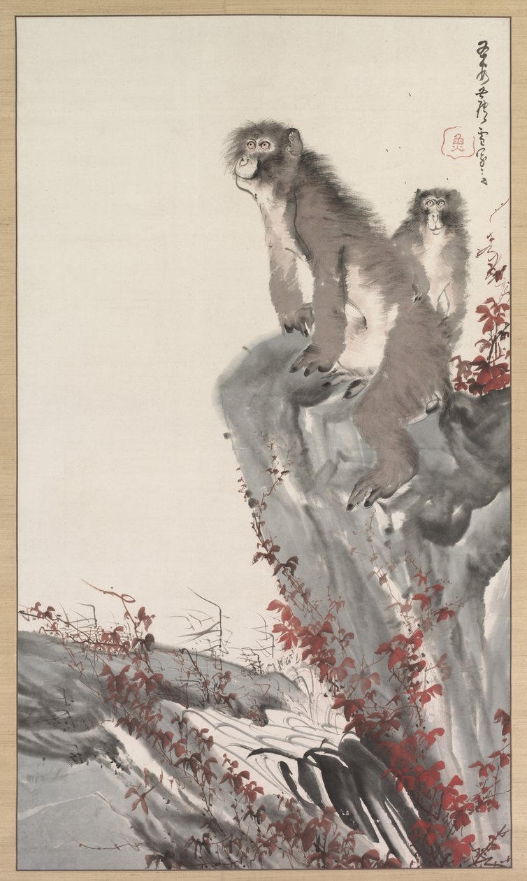 Monkeys by a Stream, midten af 1800-tallet. af Nagasawa Rosetsu