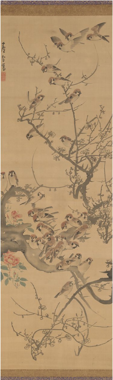 Spurve i et blommetræ, begyndelsen af 1790