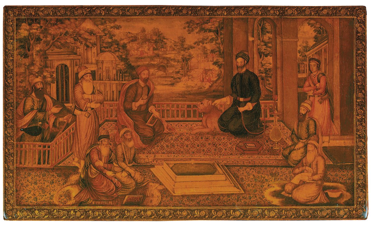 Qajar spejlkasse, c.1840 af Najaf Ali