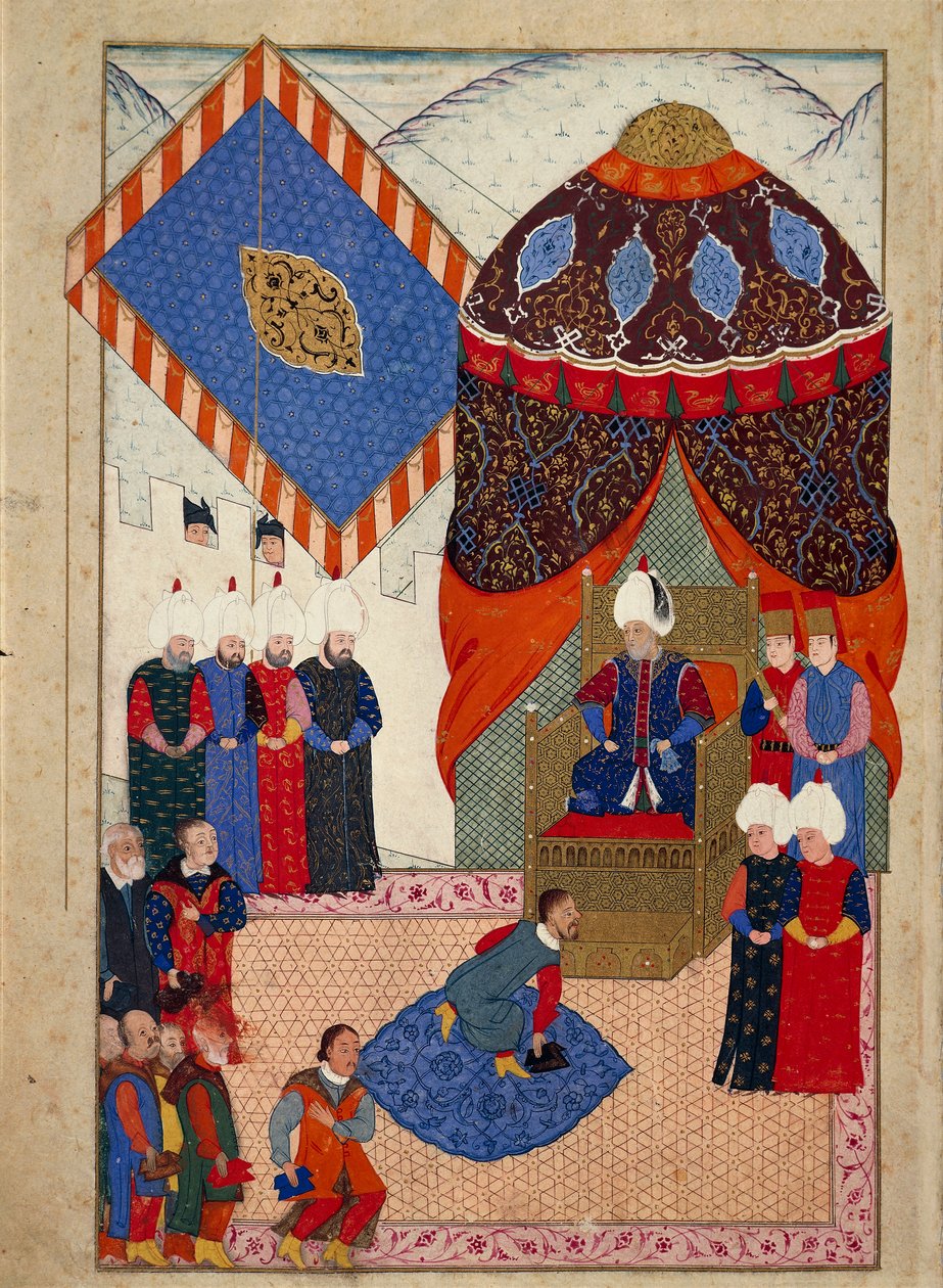 Modtagelse af den ungarske kronprins Zsigismond Janos af Suleyman I den 29. juni af Nakkaş Osman