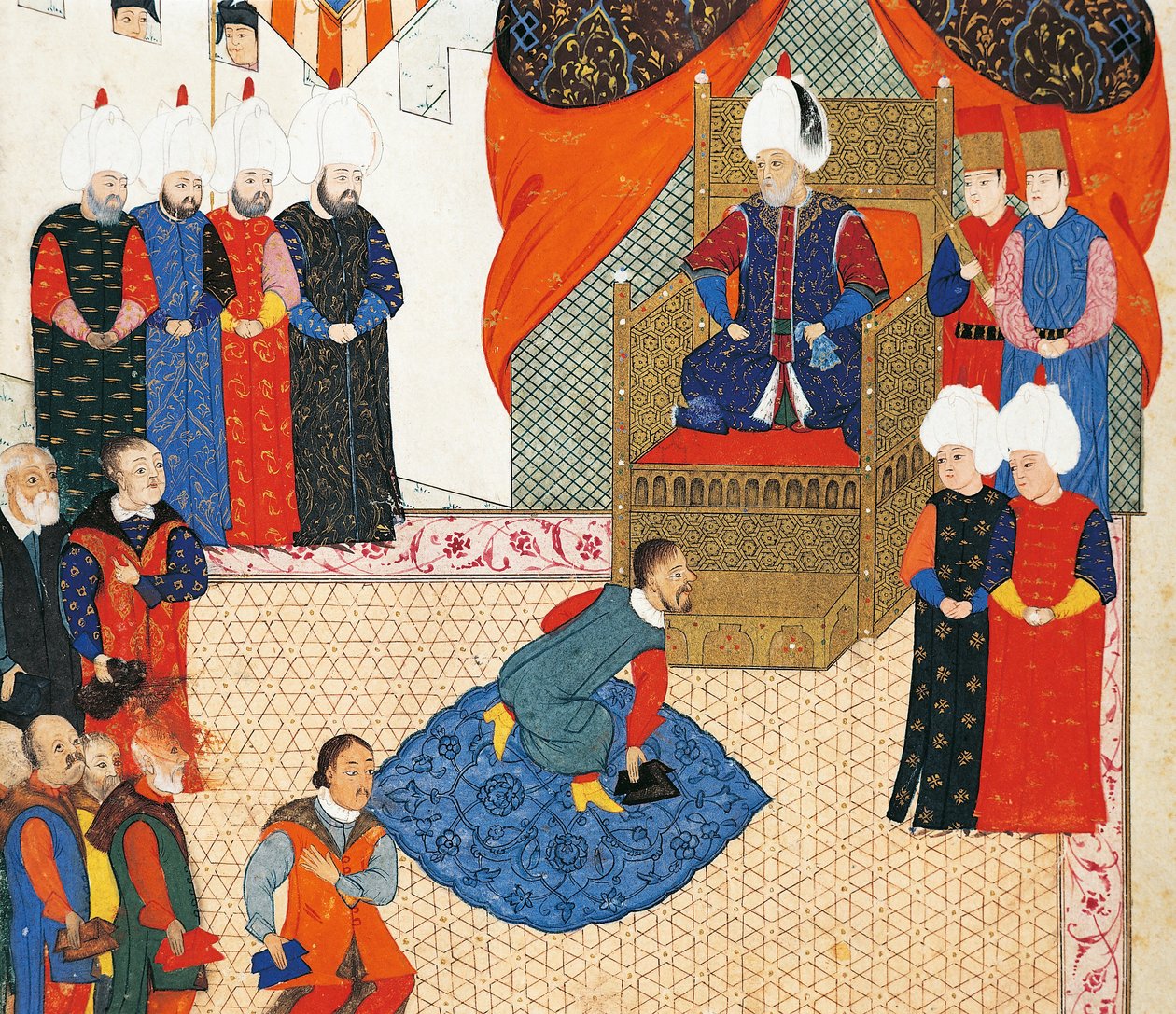 Modtagelse af den ungarske kronprins Zsigismond Janos af Suleyman I den 29. juni af Nakkaş Osman