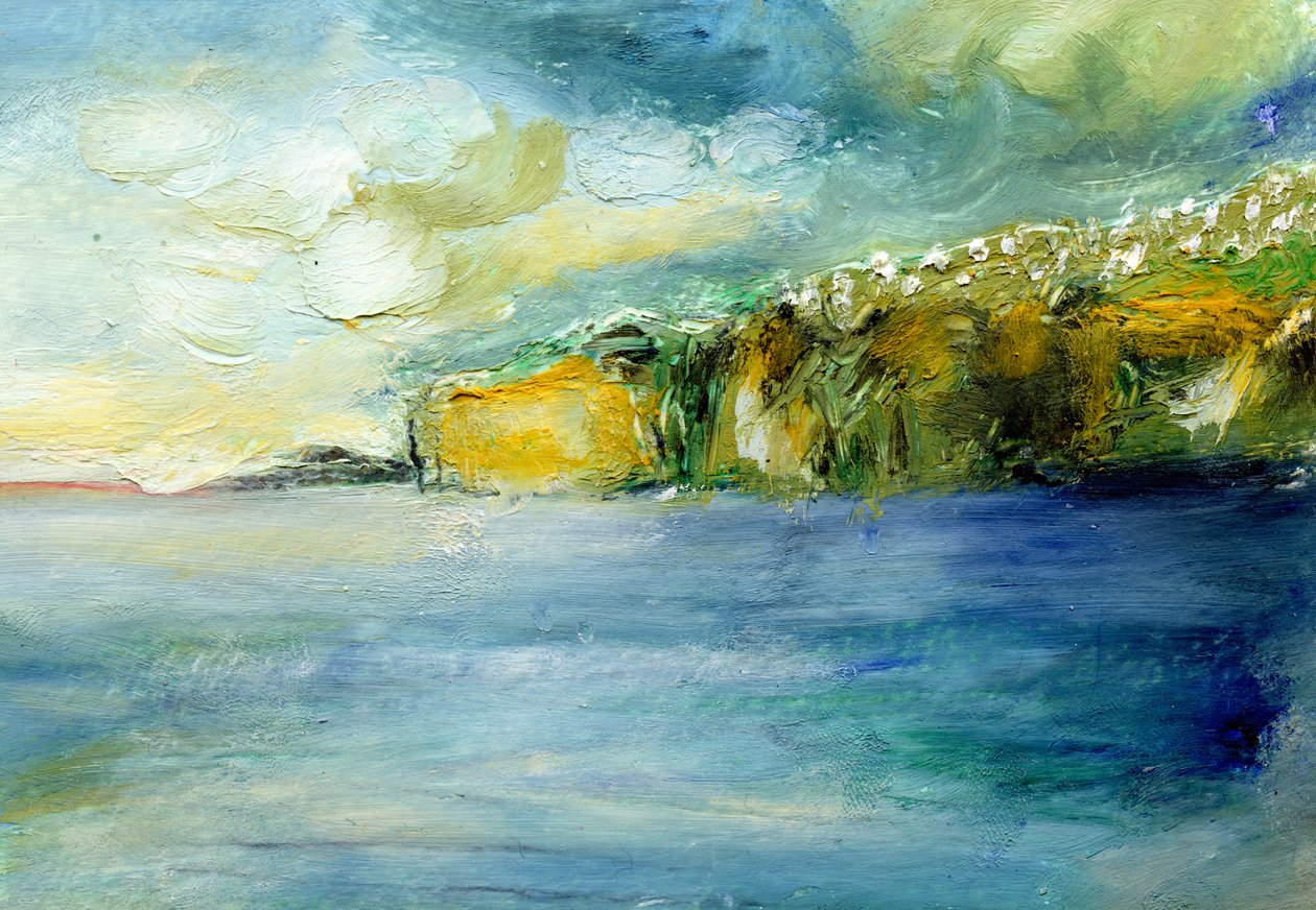 Et postkort fra Madeira, 2014, (olie på kort) af Nancy Moniz Charalambous
