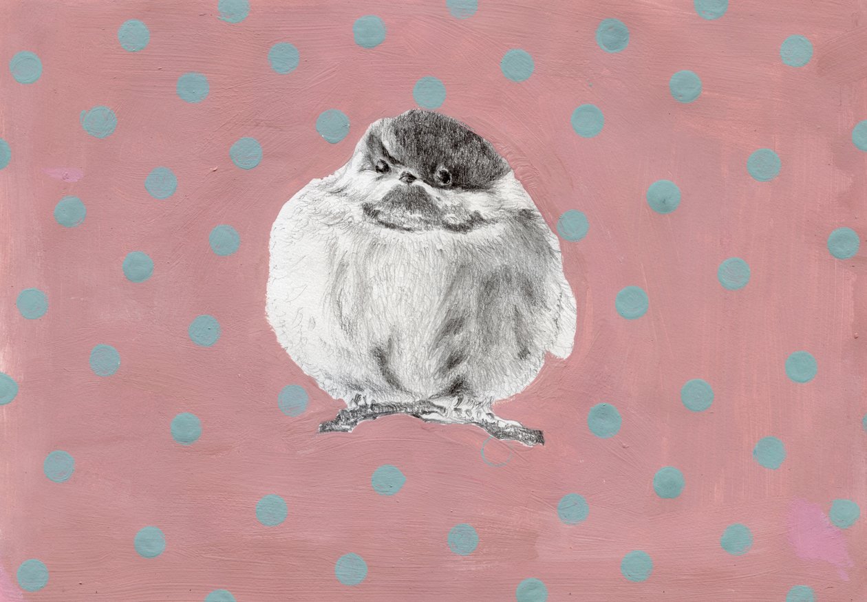 Buttet lille bundt, 2014, (gouache og blyant på papir) af Nancy Moniz Charalambous
