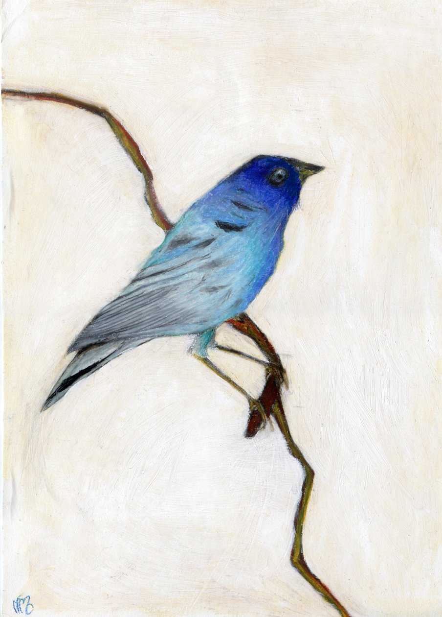 Little Blue, 2012, (oliepastel på papir) af Nancy Moniz Charalambous