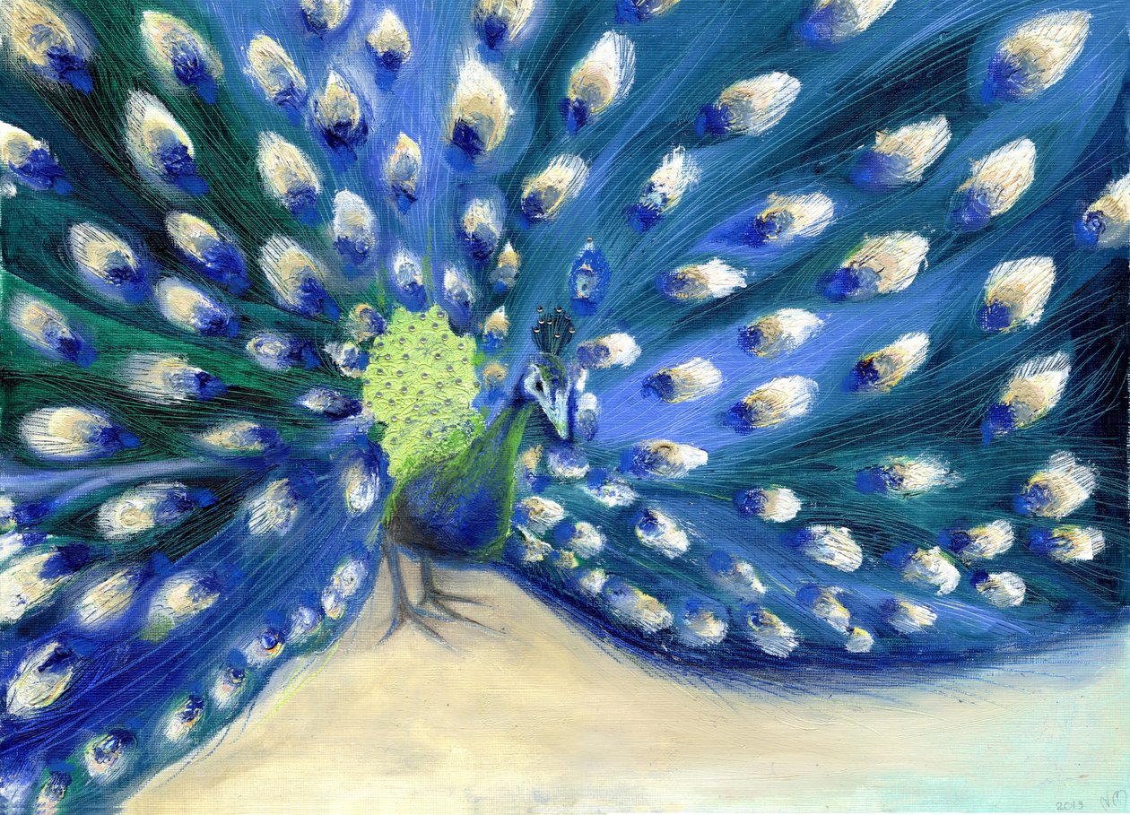 Peacock Eyes, 2013, (olie og diamanter på kort) af Nancy Moniz Charalambous