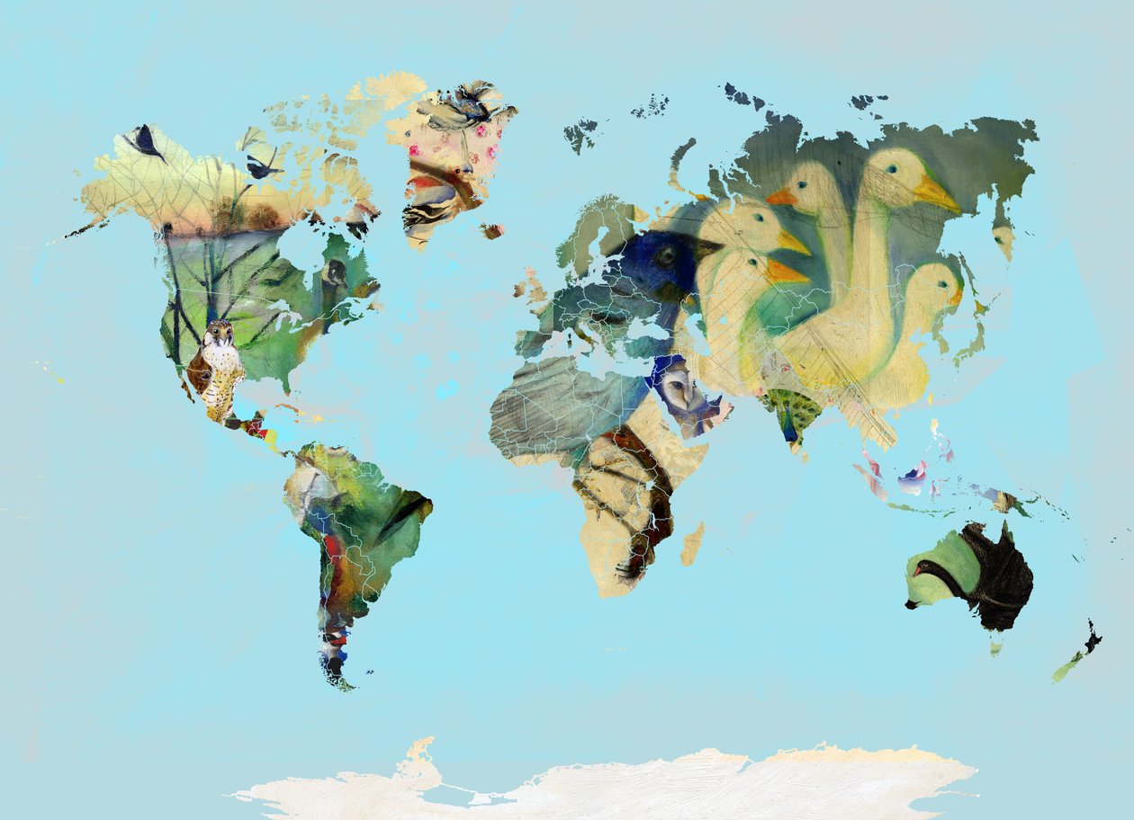 A Bird World, 2016, (digital kunst) af Nancy Moniz Charalambous