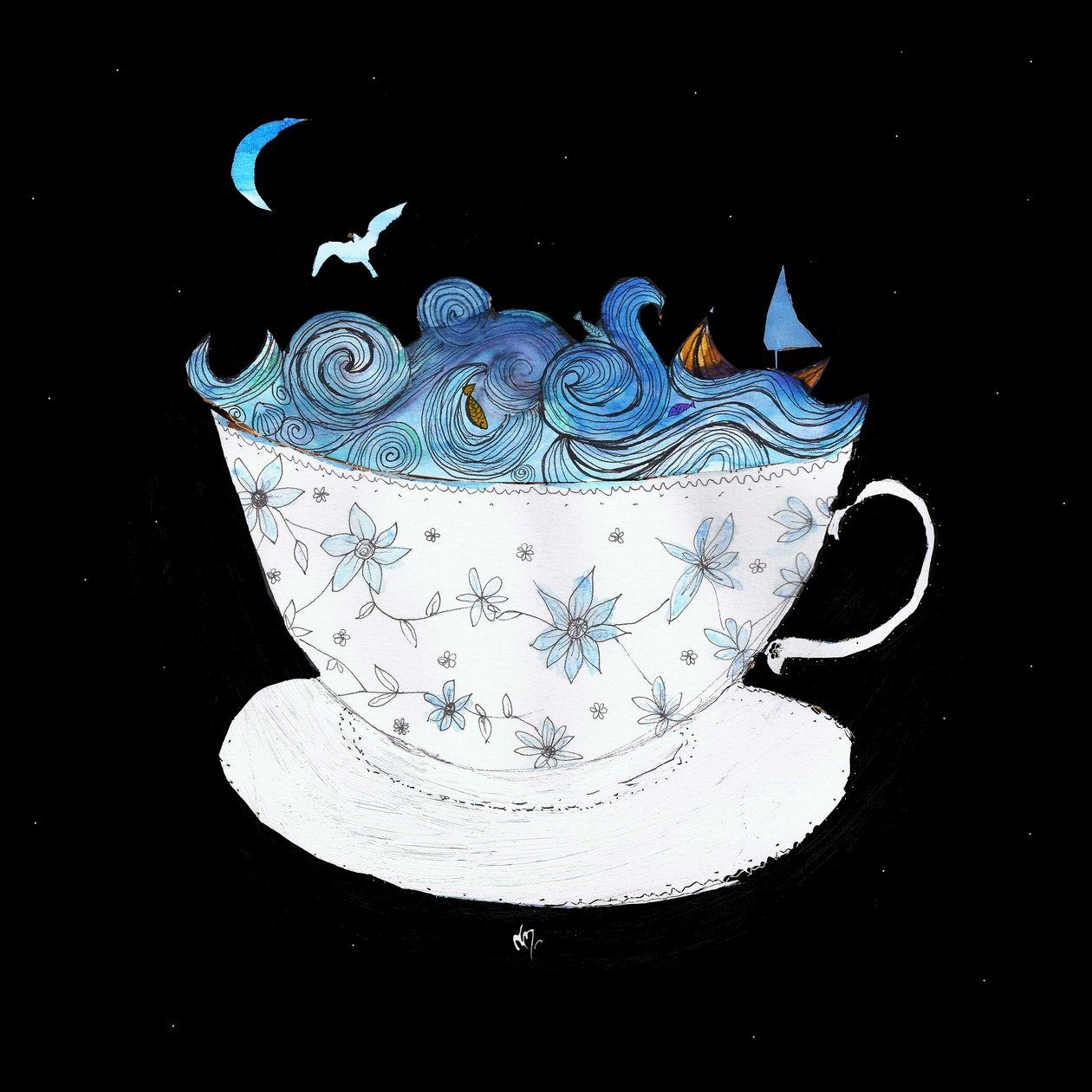 A Storm in a Teacup, 2020 (blandet medier) af Nancy Moniz Charalambous