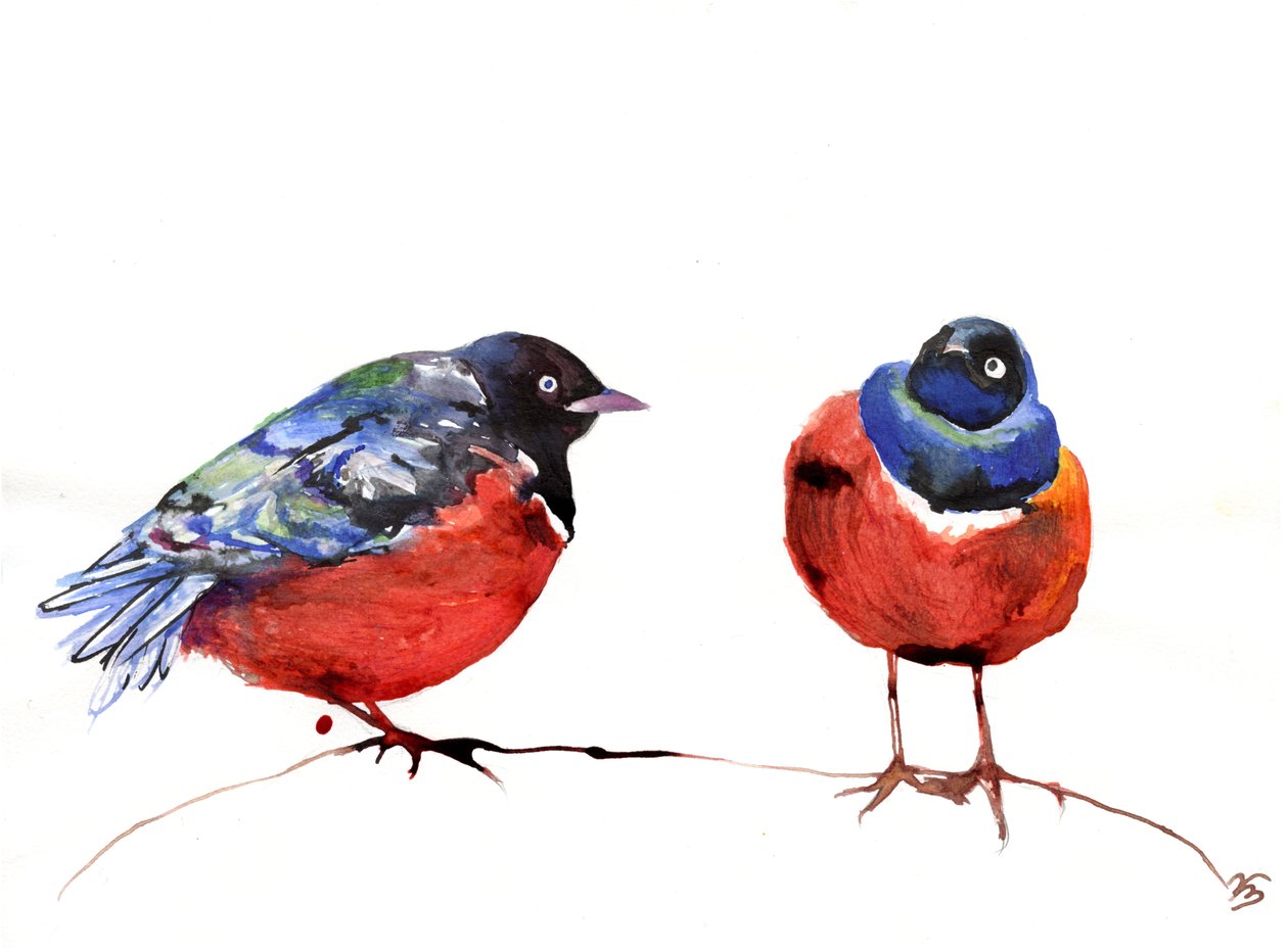 Chitchat, 2013, (blæk på papir) af Nancy Moniz Charalambous