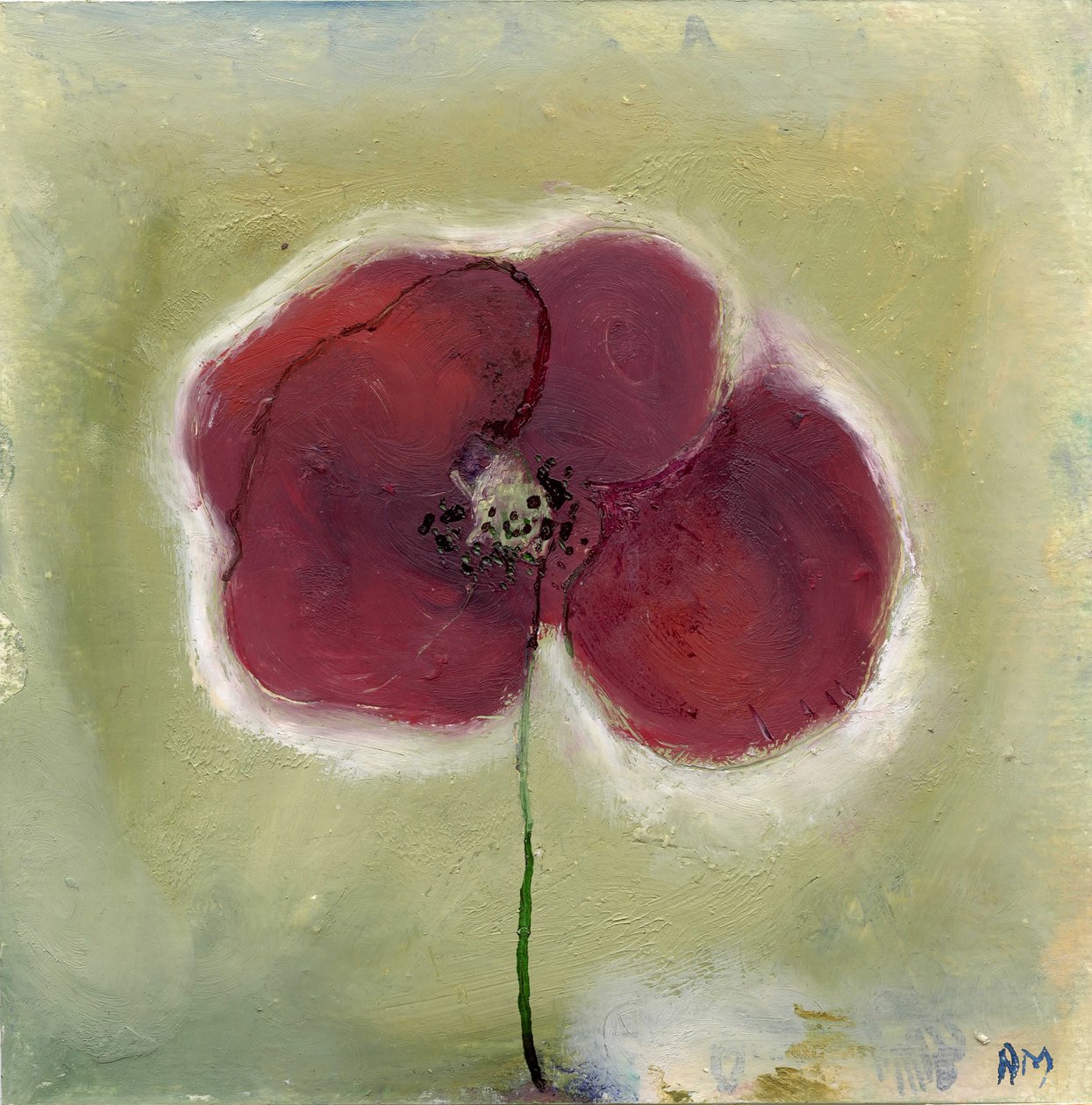 Valmue i min dagbog, 2013 (olier) af Nancy Moniz Charalambous