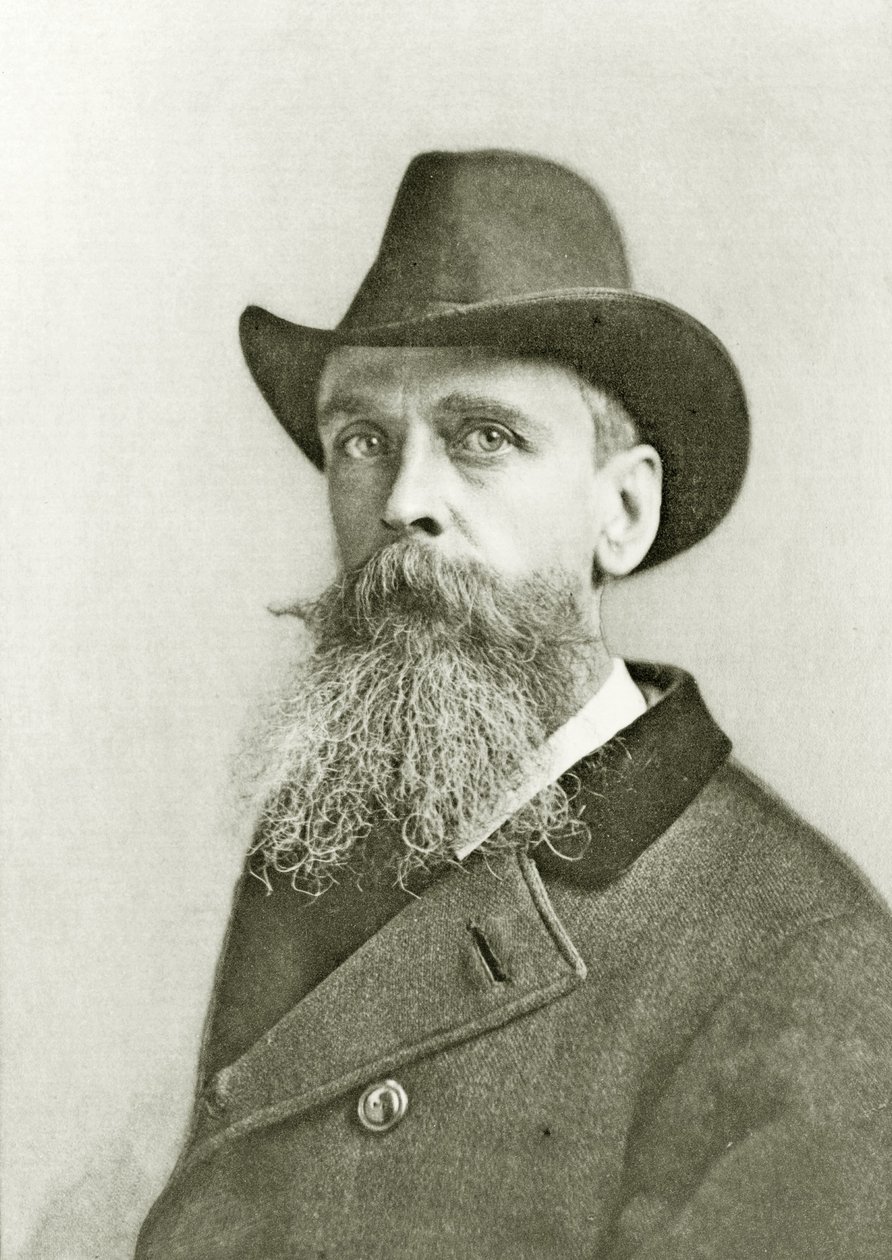 Portræt af Thomas Moran, ca. 1890 (sort-hvidt foto) af Napoleon Sarony