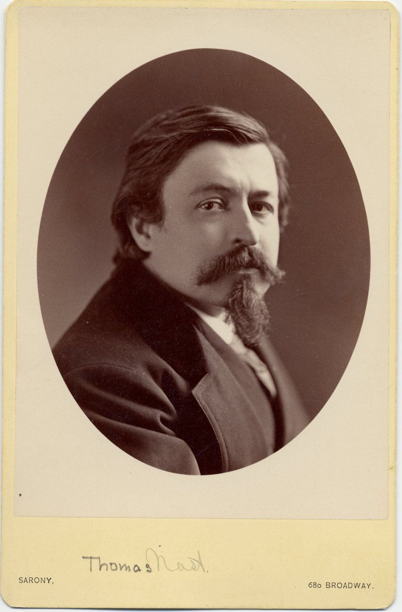 Thomas Nast (1840-1902), amerikansk tegneserieskaber (albumfoto) af Napoleon Sarony