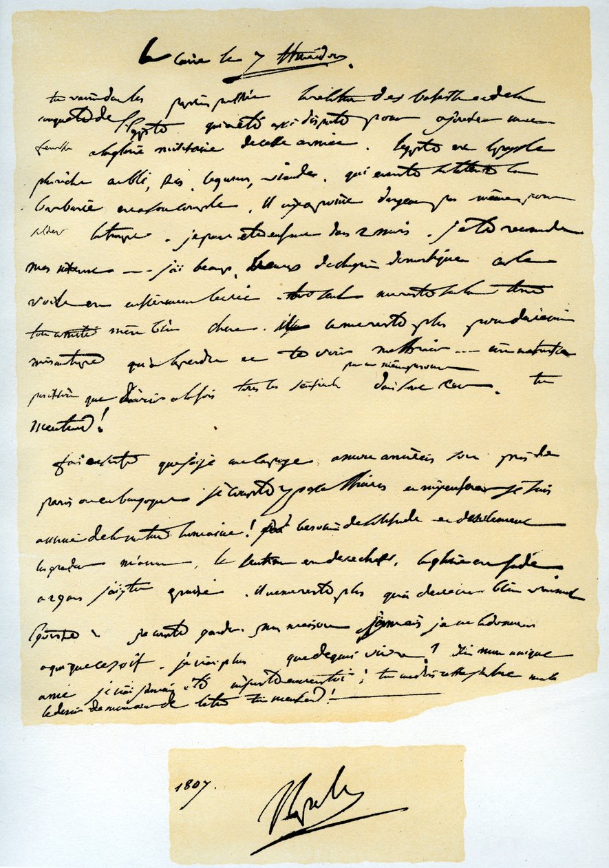 Brev fra Napoleon Bonaparte til sin bror Joseph, 25. juli 1798. af Napoleon Bonaparte I