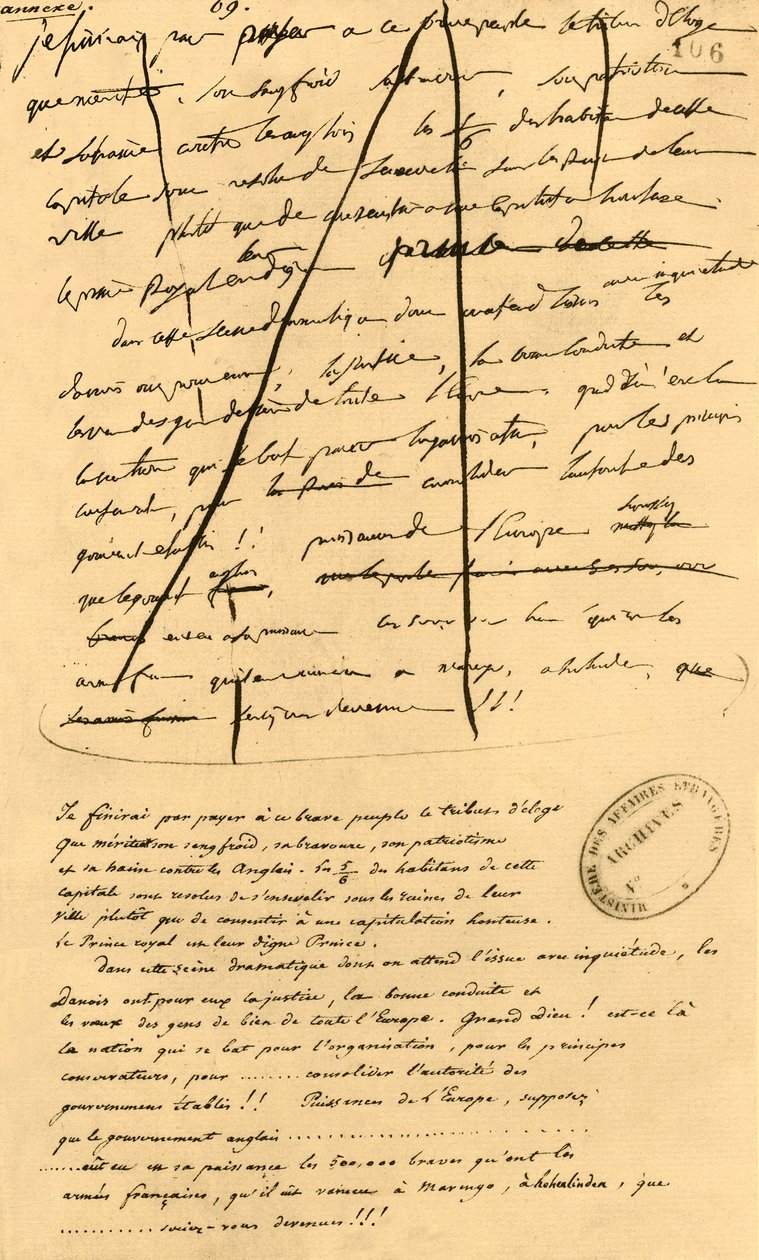 Groft udkast til tekst til optagelse i Le Moniteur Universel, 16. april 1801, 1921. af Napoleon Bonaparte I