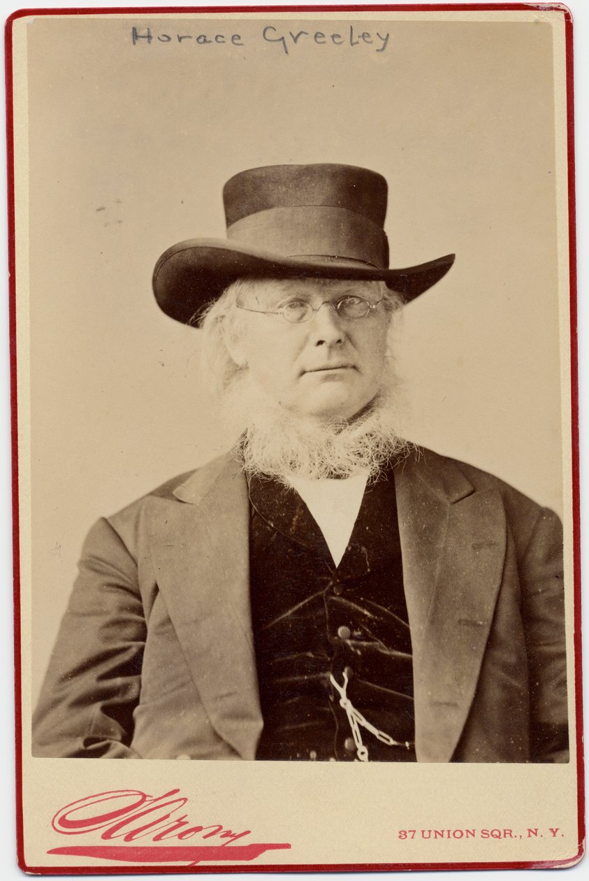 Horace Greeley (1811-72), amerikansk politiker og avisredaktør (albumenfoto) af Napoleon Sarony