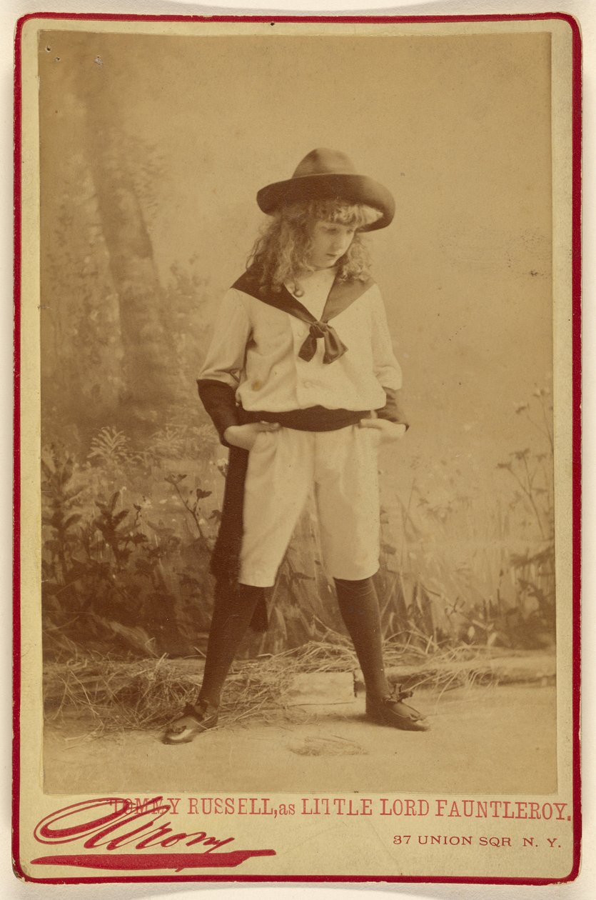 Tommy Russell i rollen som Lille Lord Fauntleroy af Napoleon Sarony