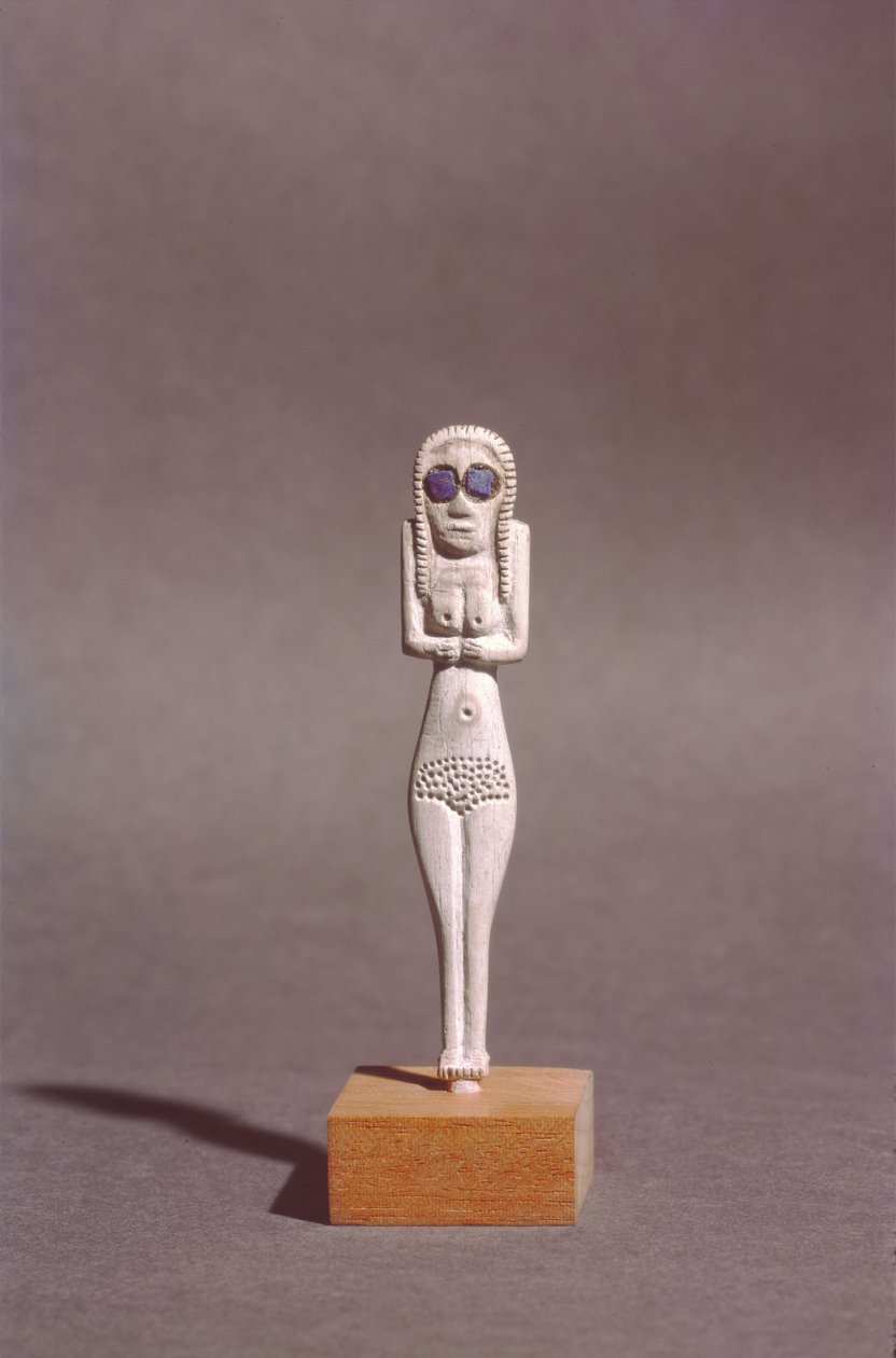 Figur af en kvinde fra Øvre Egypten (knogle) af Naqada I Period Egyptian