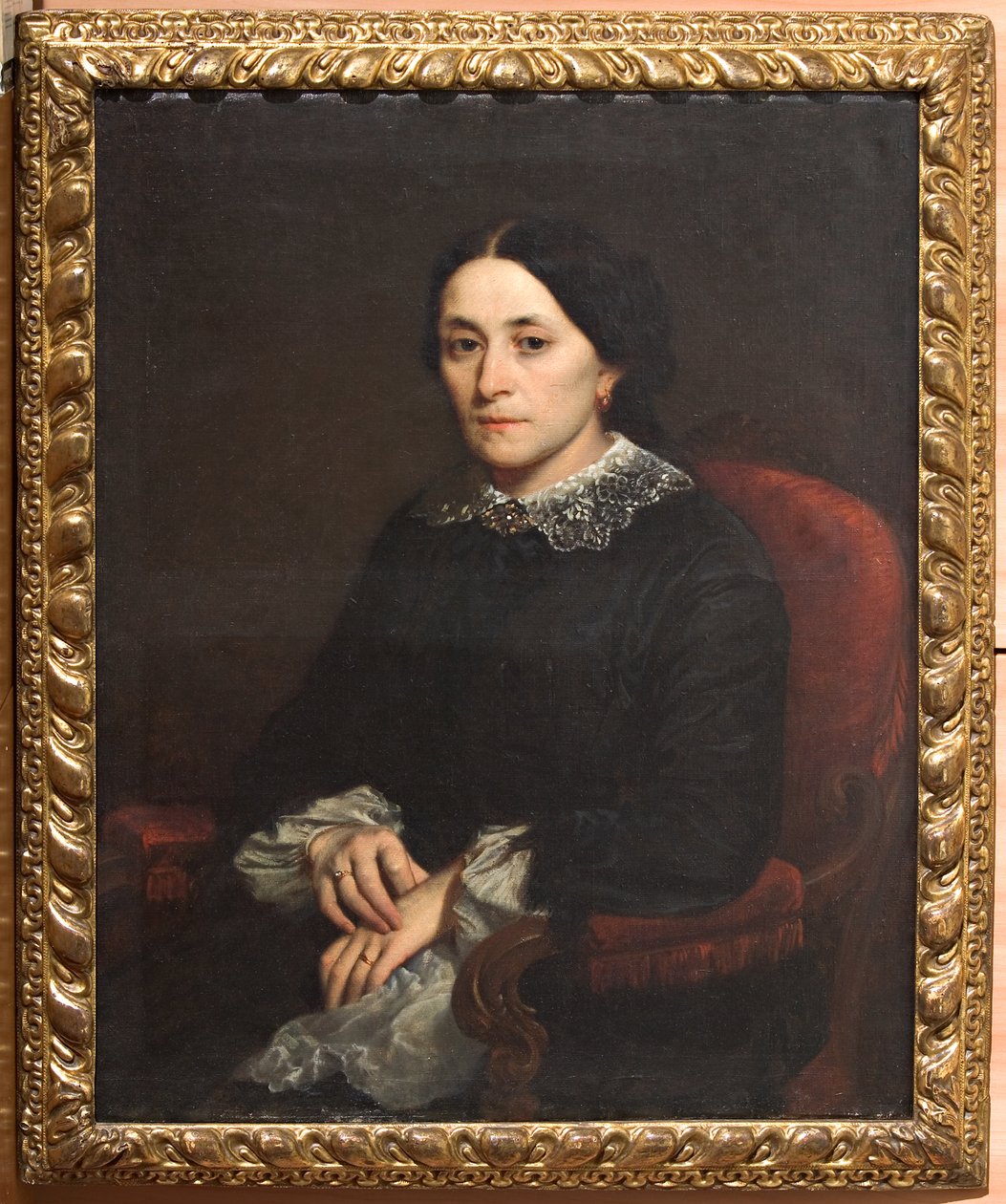 Portræt af en gentlewoman (olie på lærred) af Narciso Malatesta
