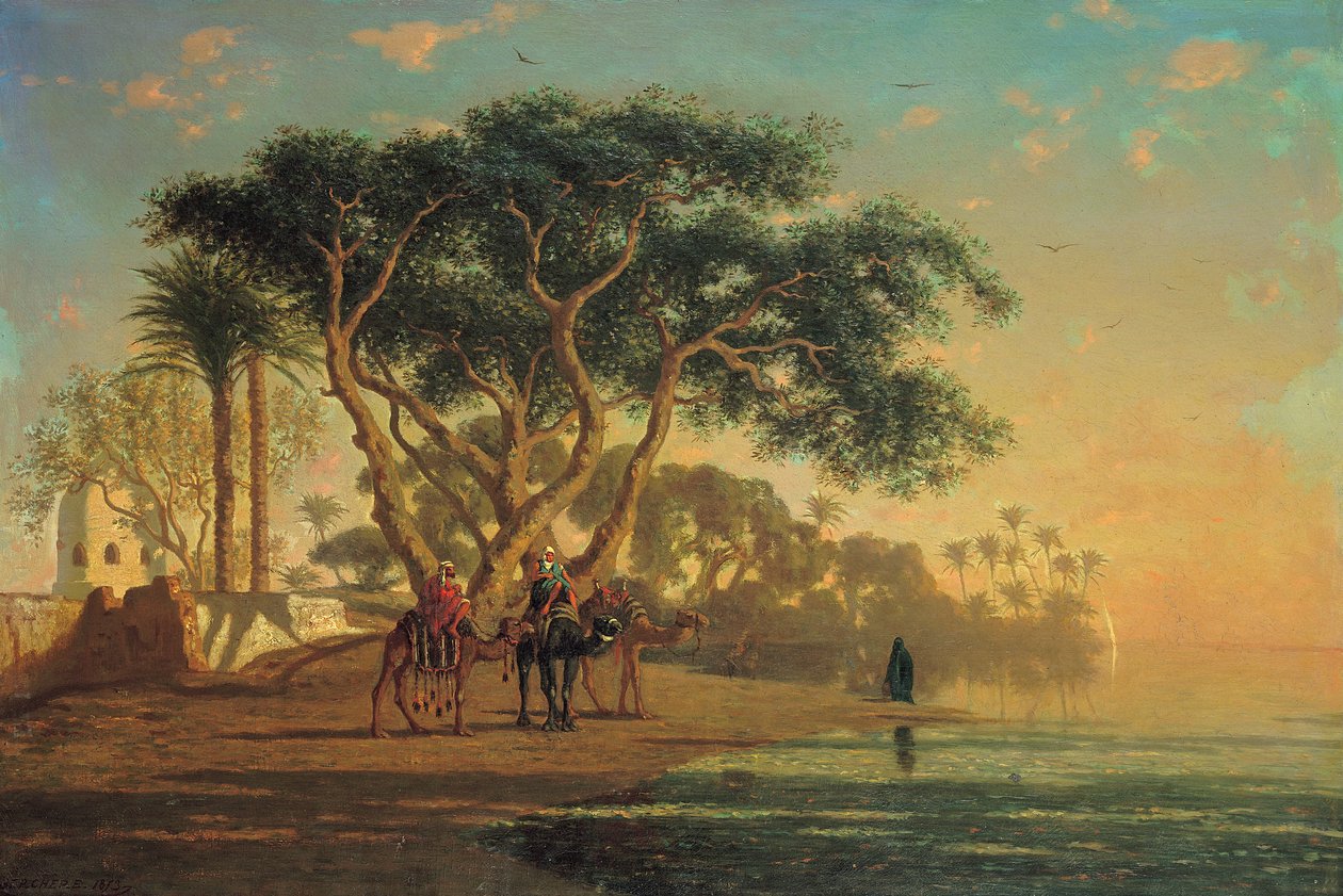 Arabisk oase, 1853 af Narcisse Berchere