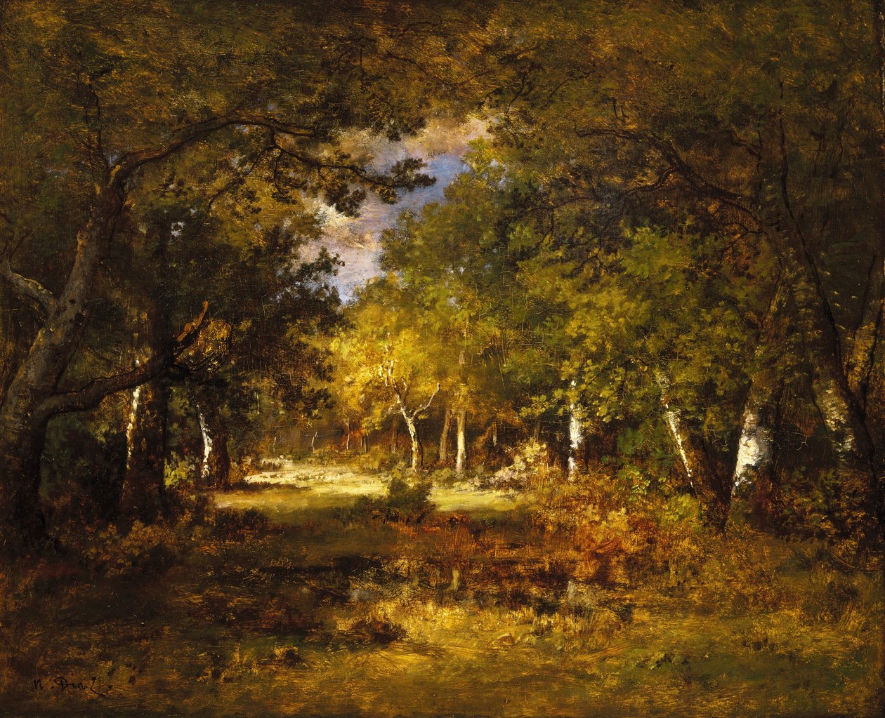 Skovscene af Narcisse Virgile Diaz la de Peña
