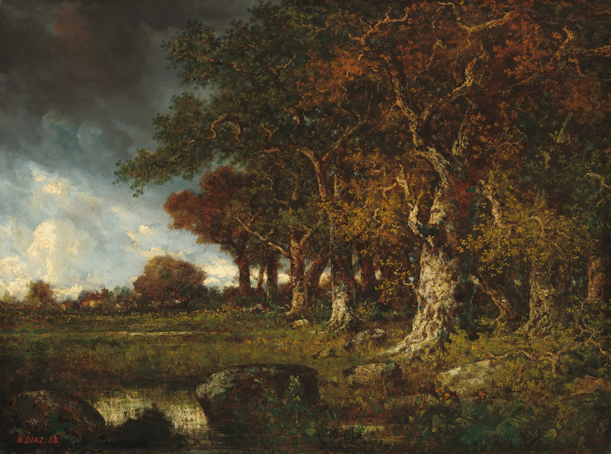 Udkanten af skoven ved Les Monts-Girard, Fontainebleau af Narcisse Virgilio Díaz