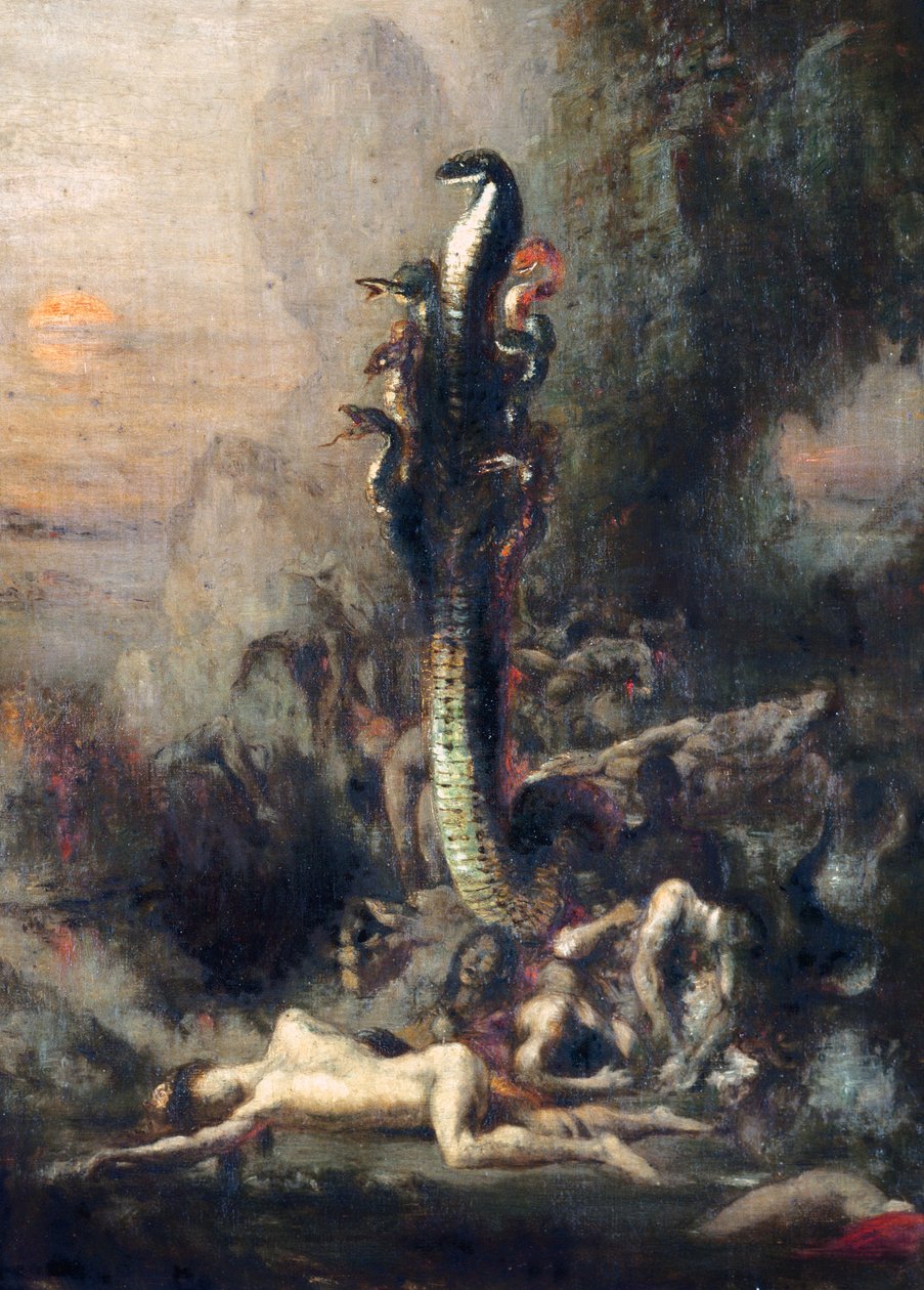 Hercules and the Lernaean Hydra, efter Gustave Moreau, ca. 1876 (detalje af 226576) af Narcisse Berchere