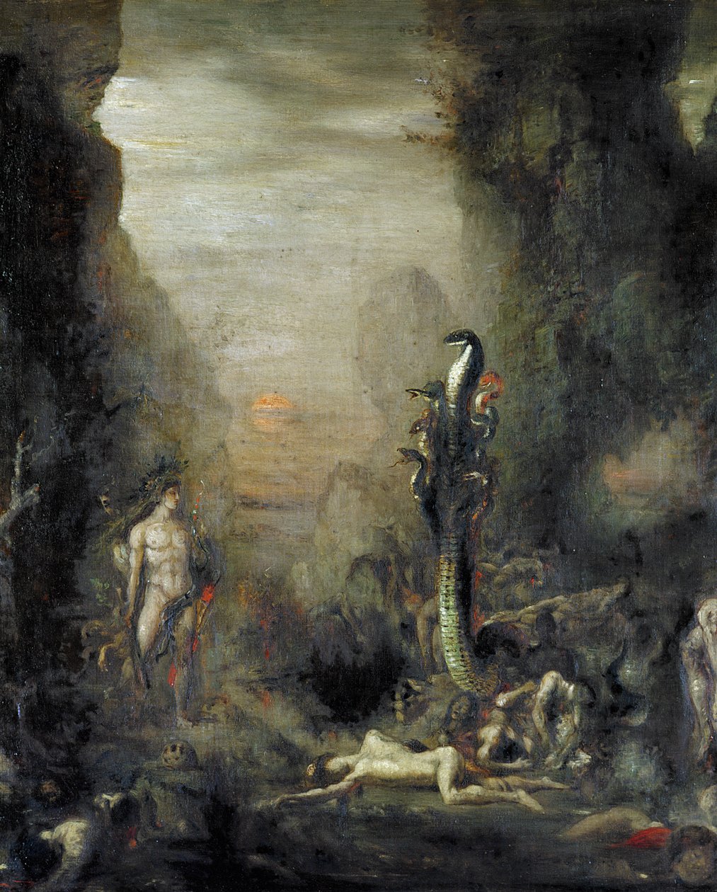 Hercules and the Lernaean Hydra, efter Gustave Moreau, c.1876 af Narcisse Berchere