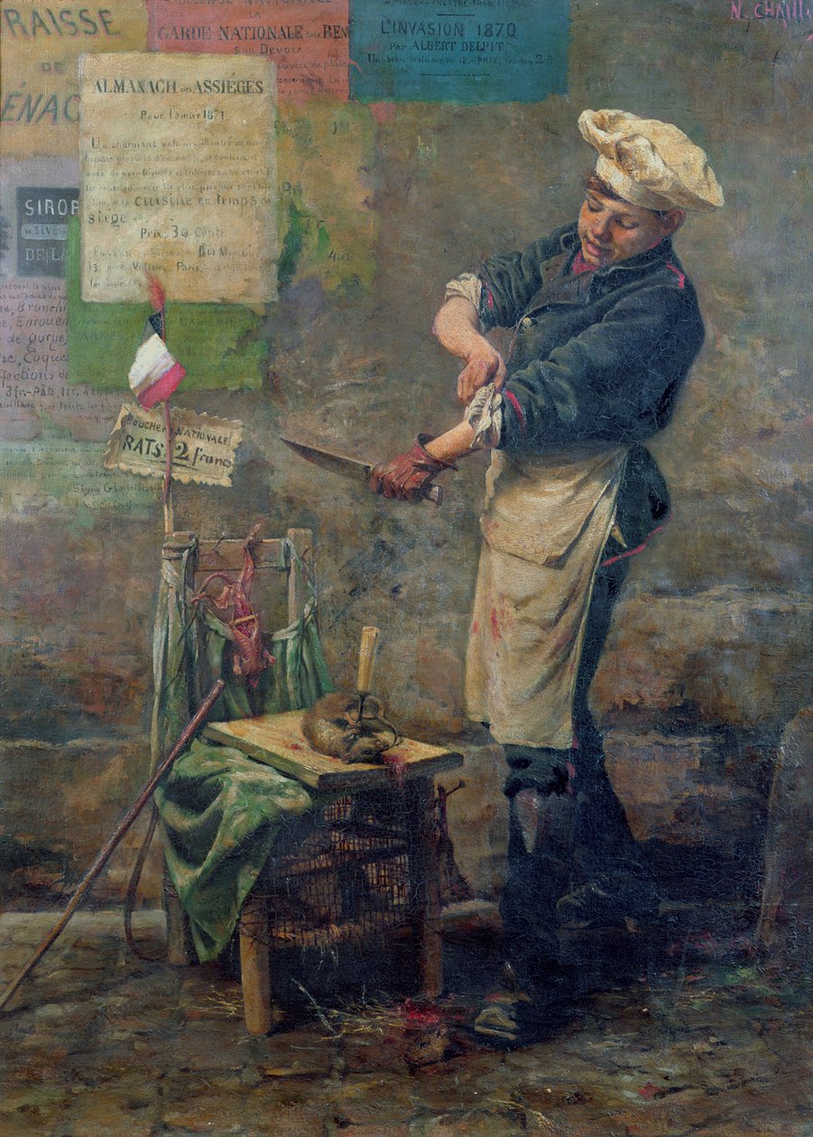 Rottesælger under belejringen af Paris, 1870 af Narcisse Chaillou