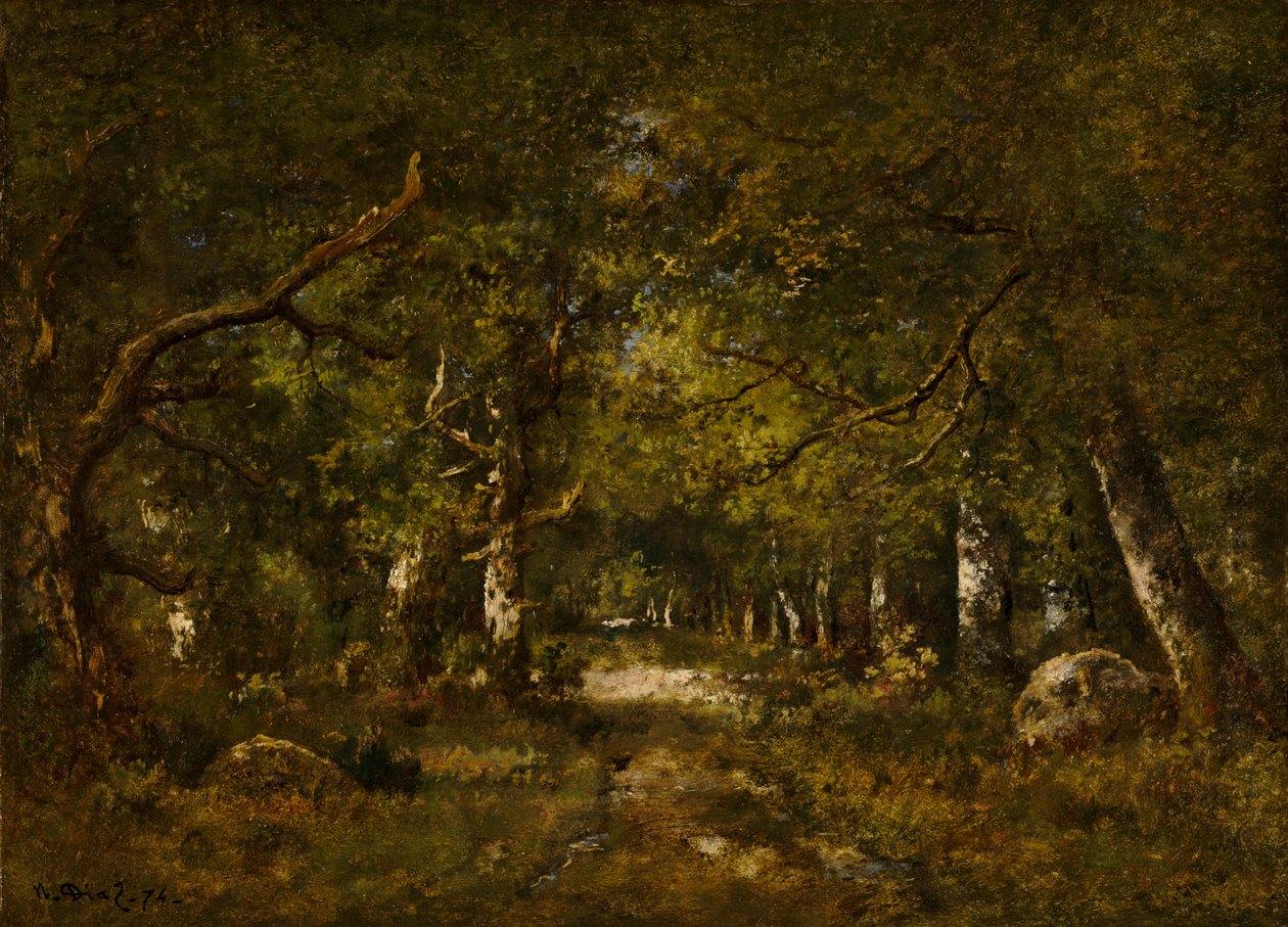 Skovscene af Narcisse Diaz de la Pena