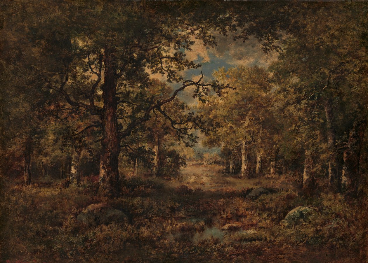 A Vista through Trees: Fontainebleau, 1873. af Narcisse Virgile Diaz de la Peña