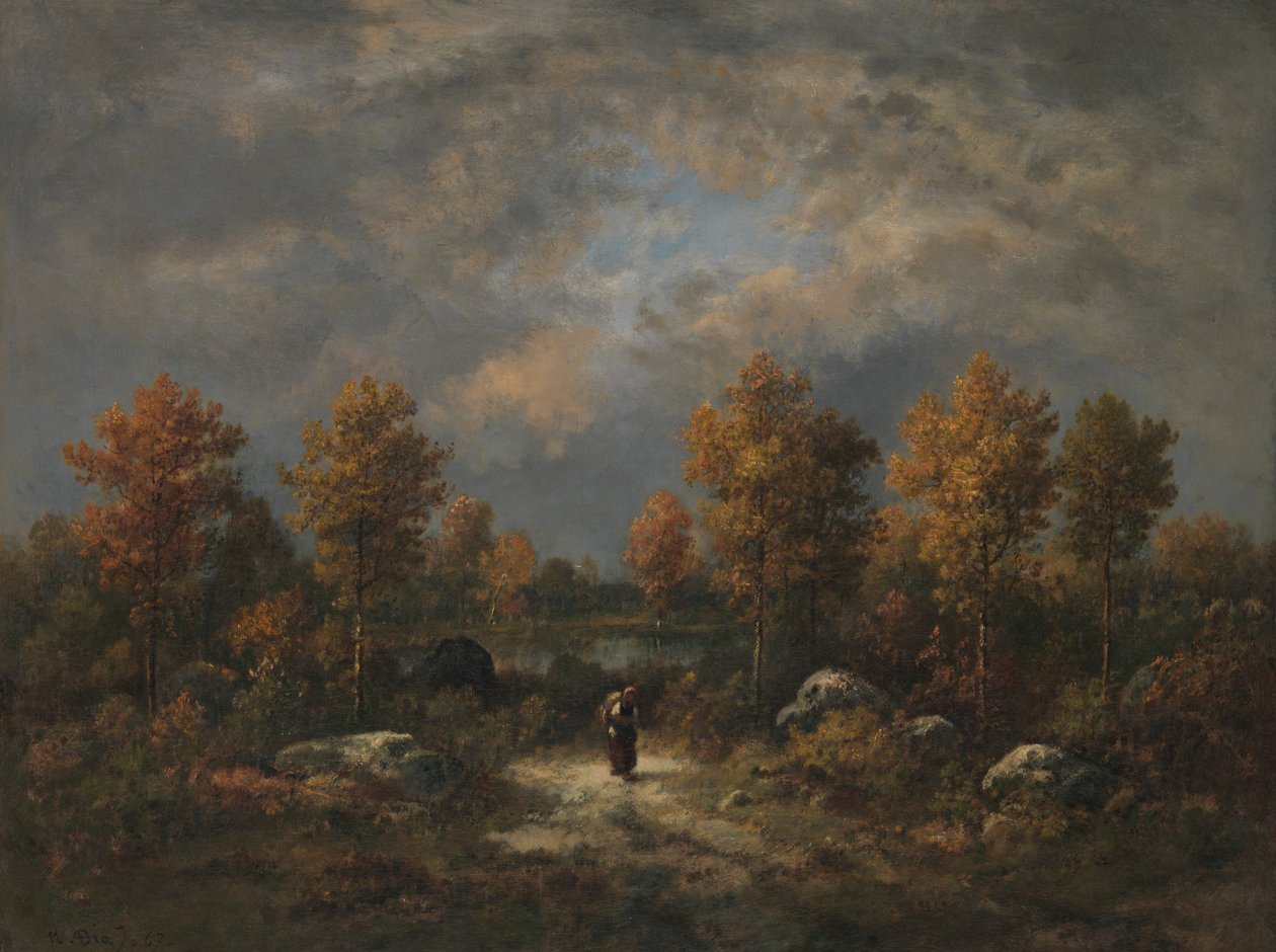Efterår: The Woodland Pond, 1867. af Narcisse Virgile Diaz de la Peña