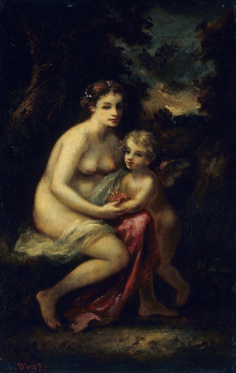 Uddannelse af Amor, ca. 1859. af Narcisse Virgile Diaz de la Peña