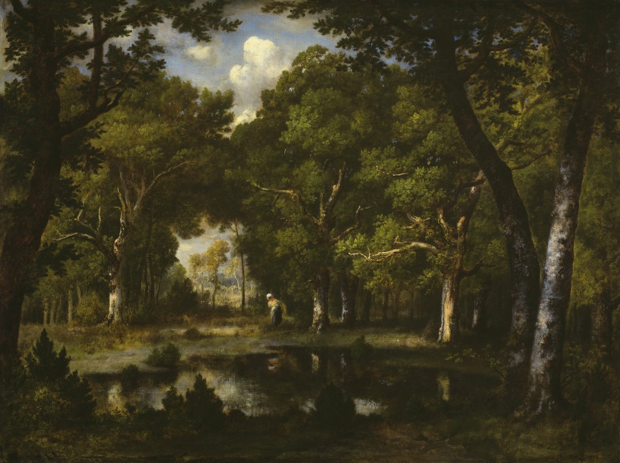 Dam i skoven af Narcisse Virgile Diaz de la Peña
