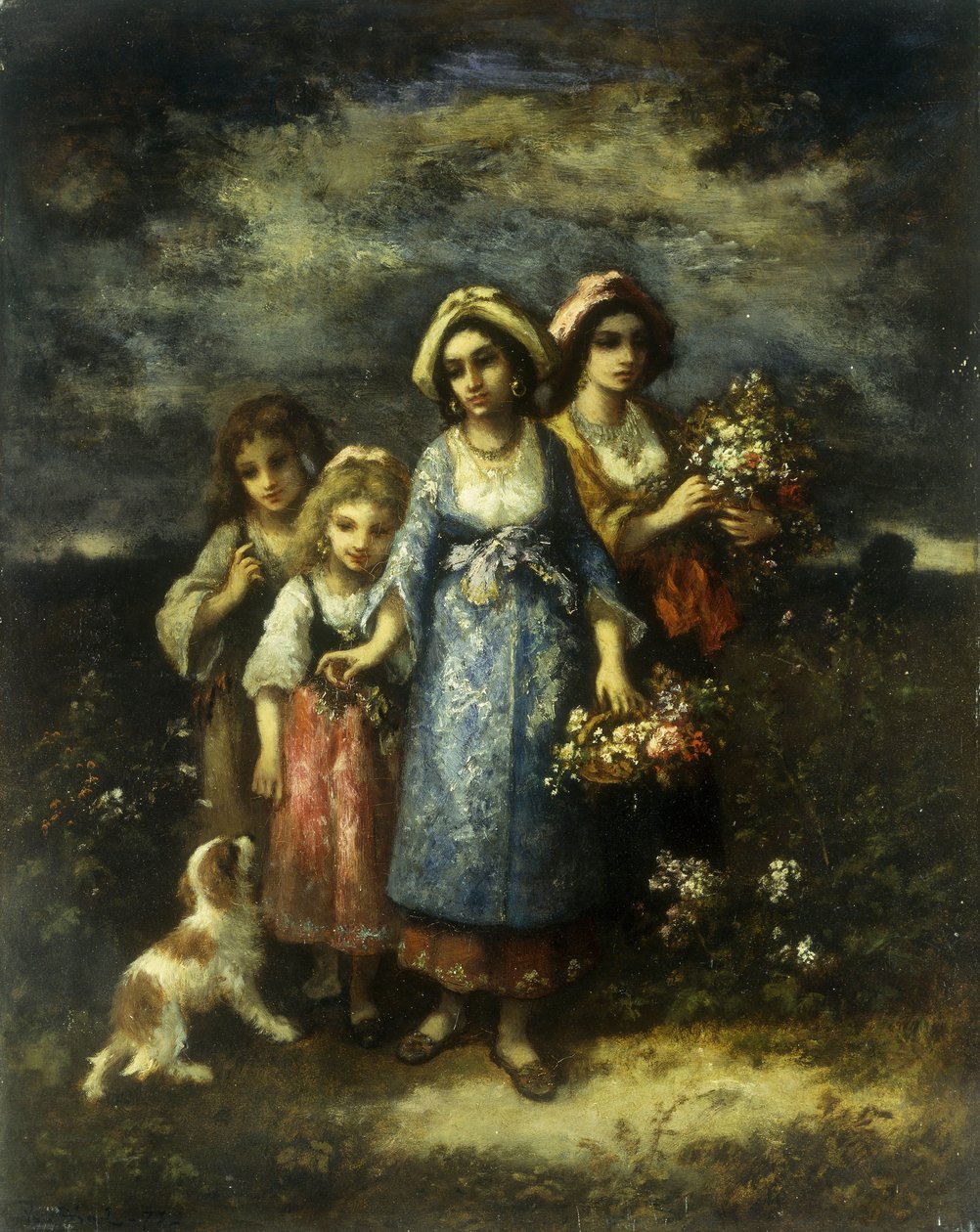 Blomstersamlerne, 1873 af Narcisse Virgile Diaz de la Peña