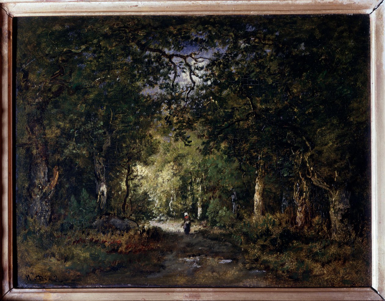 Vejen under træ Maleri af Narcisse Diaz de la Pena (1807-1876) 1800-tallet søn. 0,24x0,32 m af Narcisse Virgile Diaz de la Peña