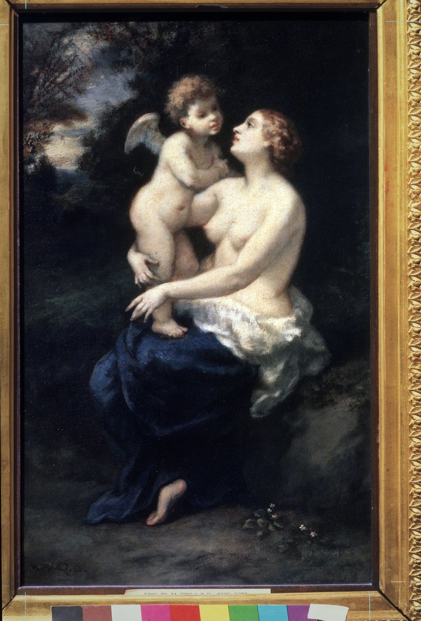 "Venus holder Amor på skødet" (Venus med Amor på skødet). Maleri af Narcissus Virgilio Diaz de la Pena (1807-1876) Pushkin Museum of Fine Arts fra det 19. århundrede, Moskva af Narcisse Virgile Diaz de la Peña