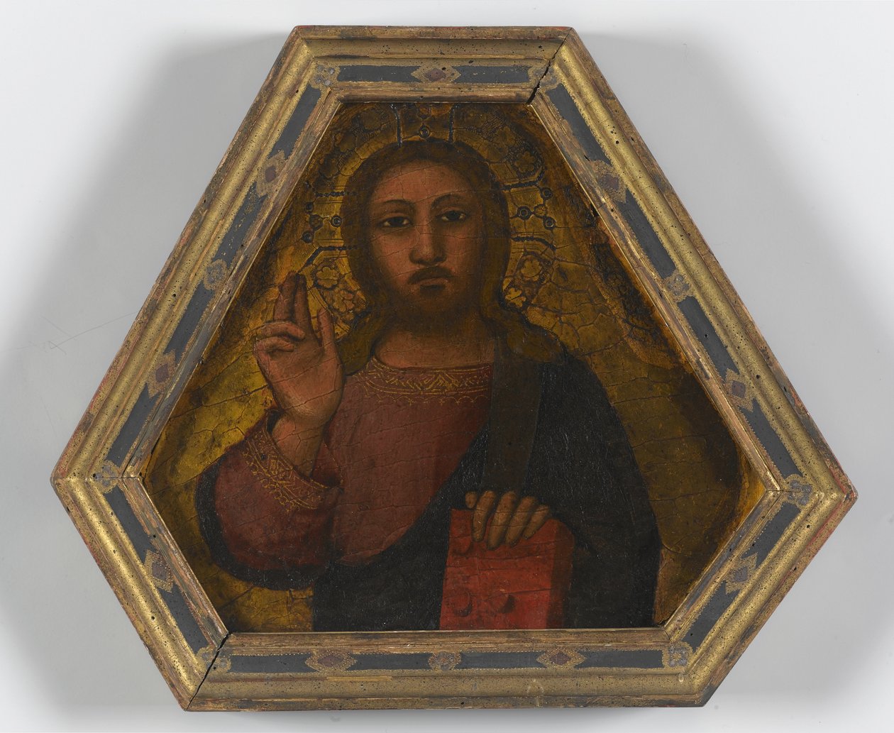 Christ Blessing (tempera & bearbejdet guld på panel) af Nardo di Cione