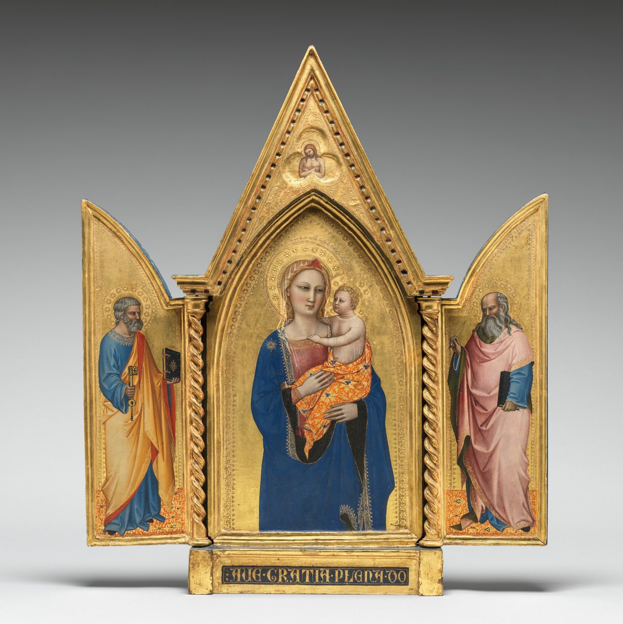 Madonna og barn, med sorgens mand [midterste panel] af Nardo di Cione
