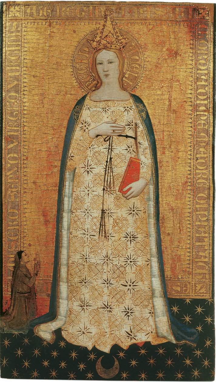 Vierge parturiente, Jomfruen paritura - Madonna del Parto (Fødslens Madonna) - Nardo di Cione (aktiv ca 1346-1365). Tempera på panelet af Nardo di Cione Orcagna