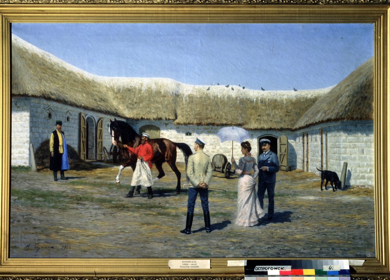 Hesteavler. Maleri af Narkis Nikolaevich Bunin (1856-1912). Olie på lærred, 80 x 125 cm af Narkis Nikolaevich Bunin