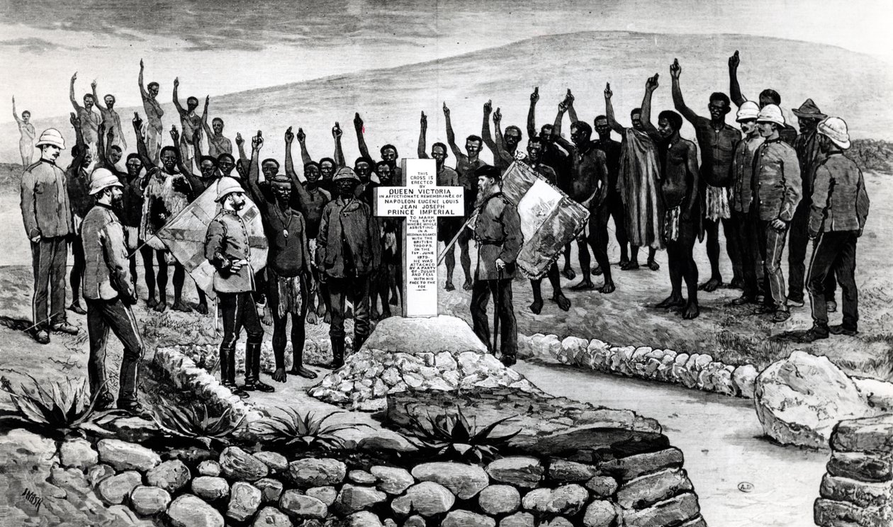 Monument til Prince Imperial i Zululand, illustration fra The Graphic magazine, 1880 af Nash