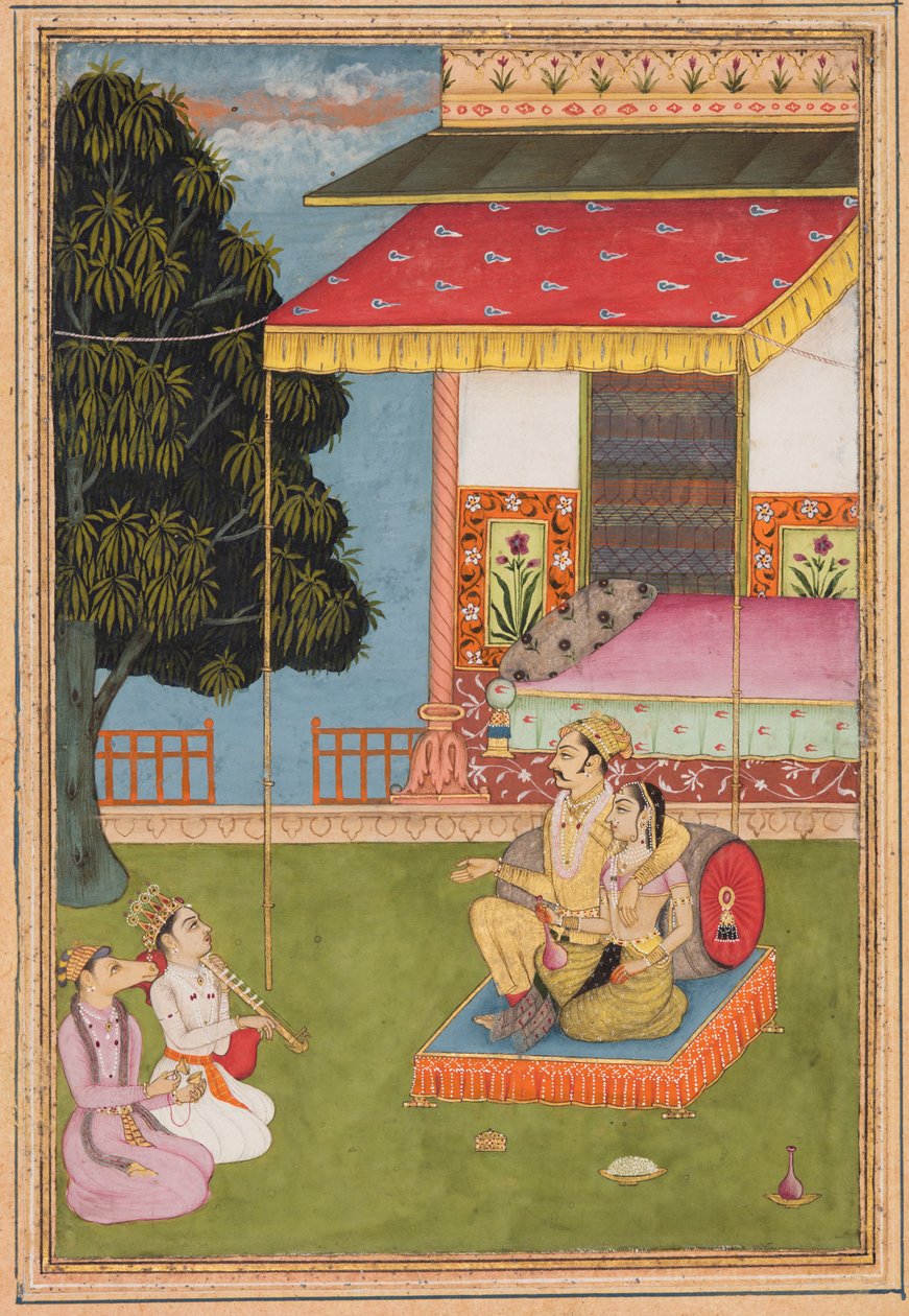 En side fra en Ragamala-serie: Sri Raga, 1695. af Nasiruddin