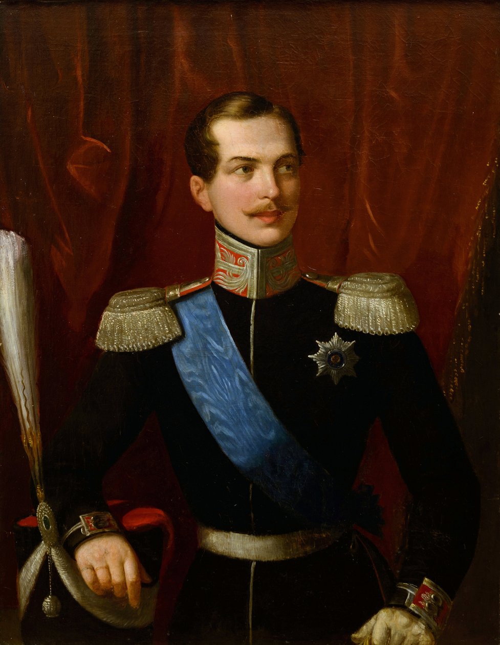 Alexander II (kejser af Rusland) - Portræt af kronprinsen Alexander Nikolayevich (1818-1881) af Schiavoni, Natale (1777-1858). olie på lærred af Natale Schiavoni