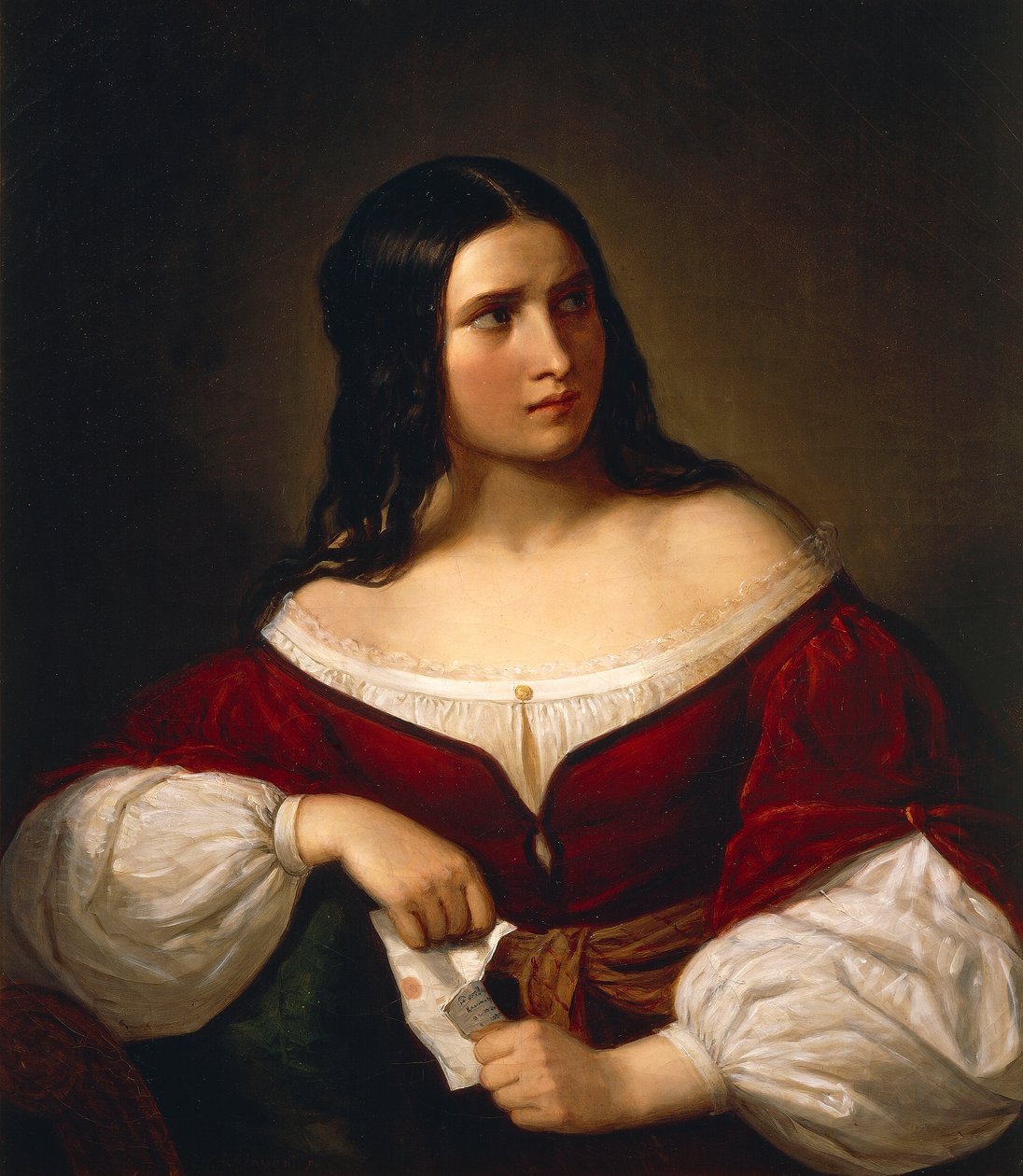 Jalousi, af Natale Schiavoni (1777-1858), olie på lærred af Natale Schiavoni