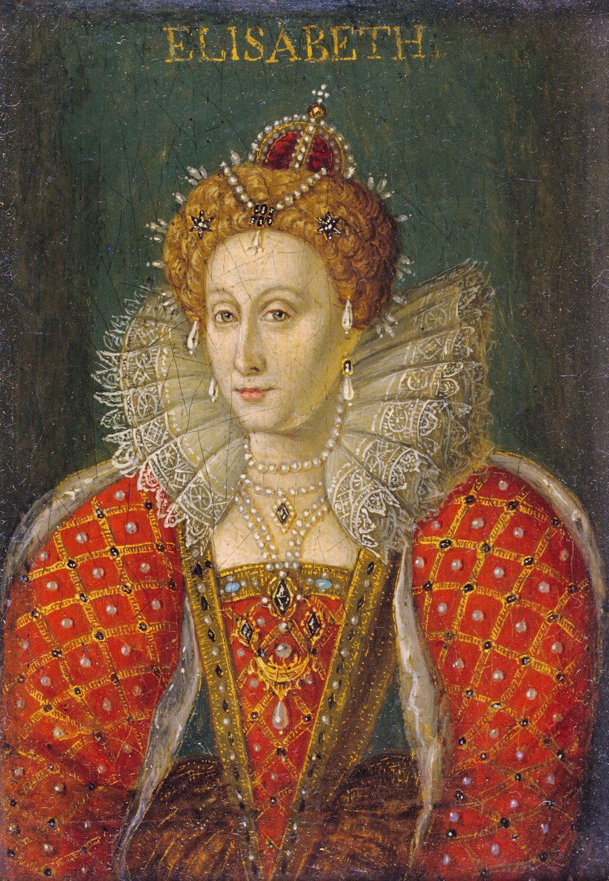 Miniature olieportræt af dronning Elizabeth I af England af Nathan Benn