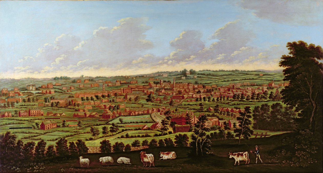 Prospect of Leeds, ca. 1800 (olie på lærred) af Nathan Theodore Fielding