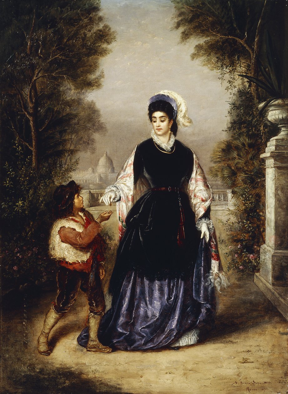 Den generøse dame, 1874 af Nathanial Schmitt